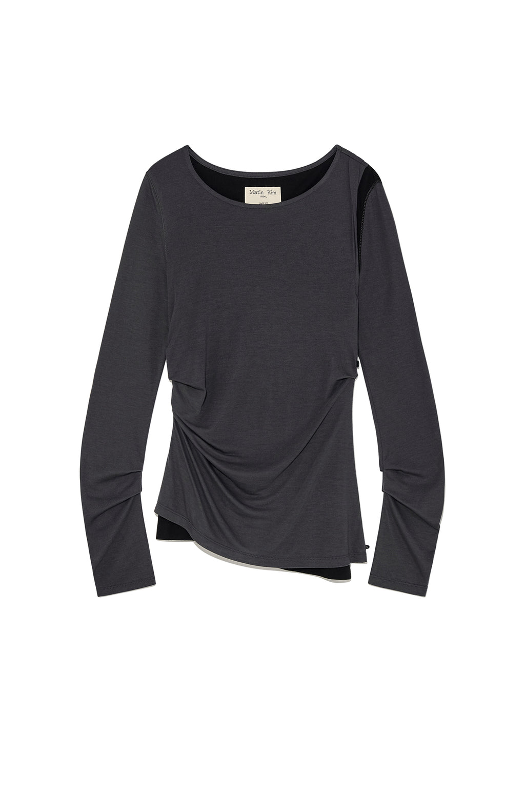 Matin Kim - Turn Up Detail Layered Top (Charcoal) product image 1 | TRAB K-Fashion Australia