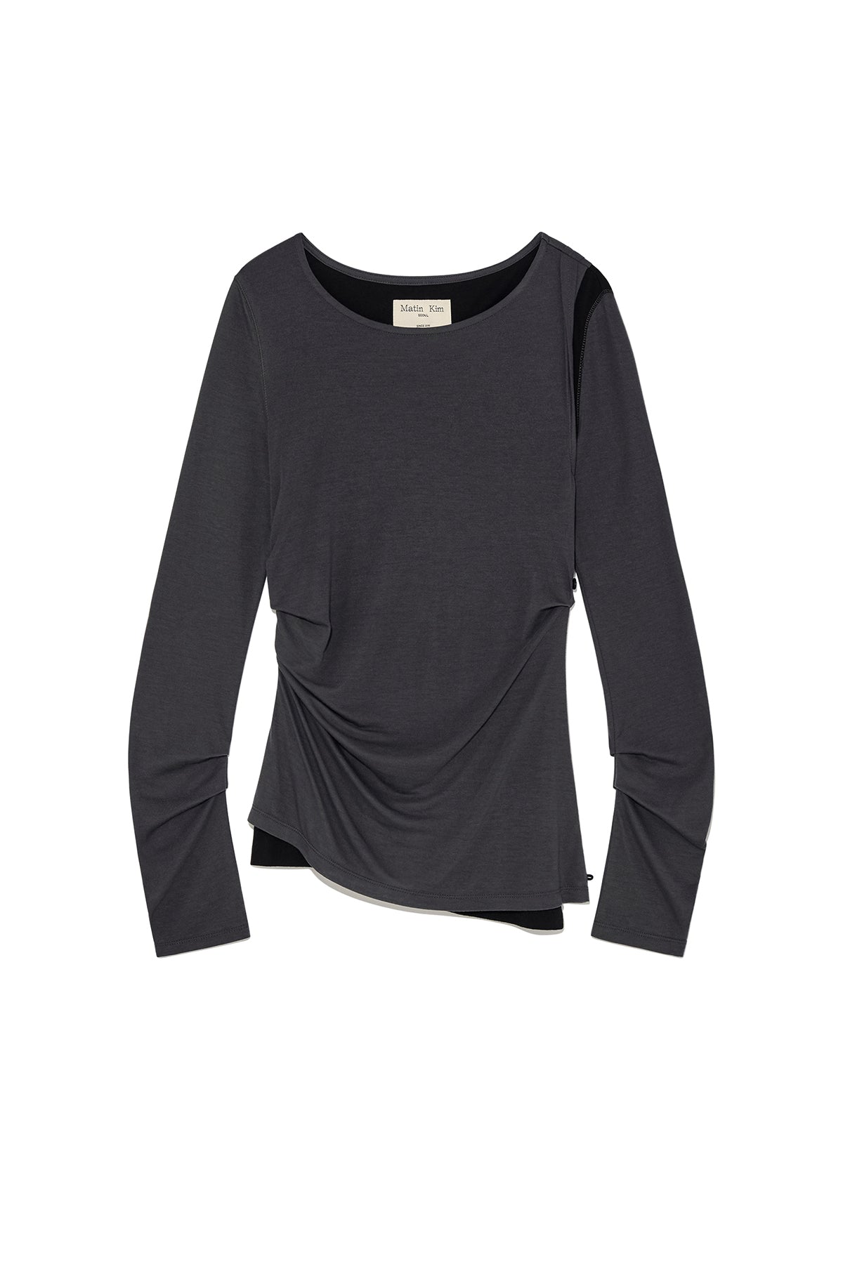 Matin Kim - Turn Up Detail Layered Top (Charcoal) product image 1 | TRAB K-Fashion Australia