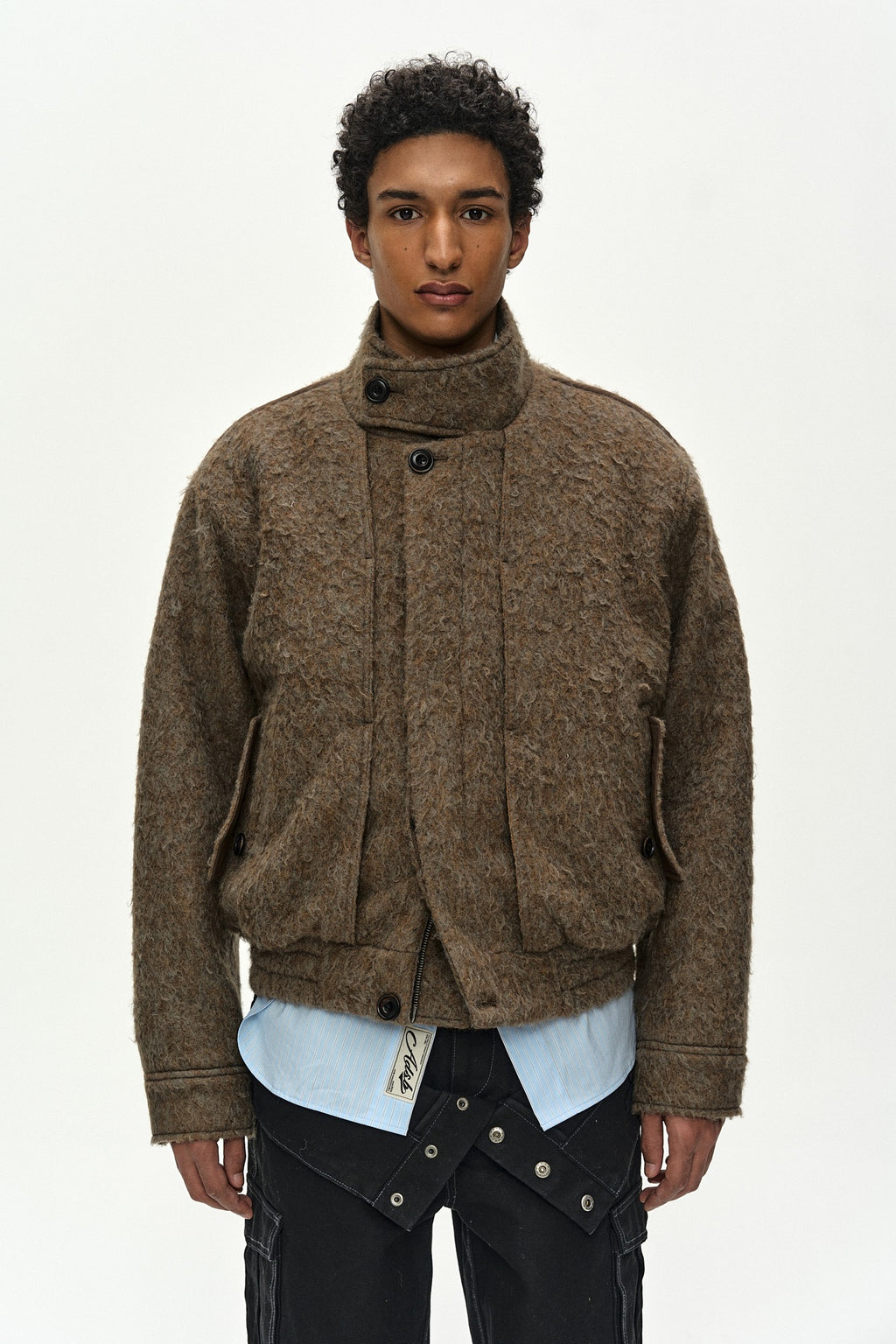 Andersson Bell - Linus Harrington Wool Jacket (brown/grey) (Brown/Grey) product image 1 | TRAB K-Fashion Australia