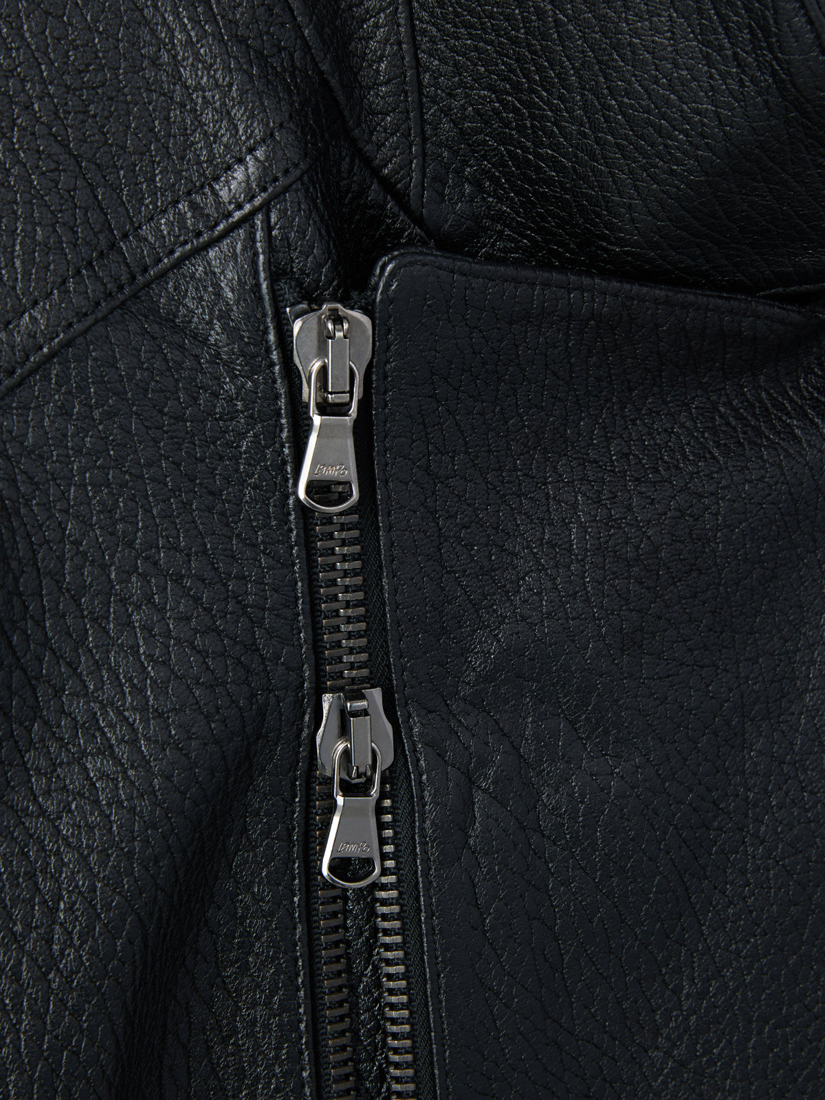 Recto - Vintage Effect Biker Jacket (Black) product image 8 | TRAB K-Fashion Australia
