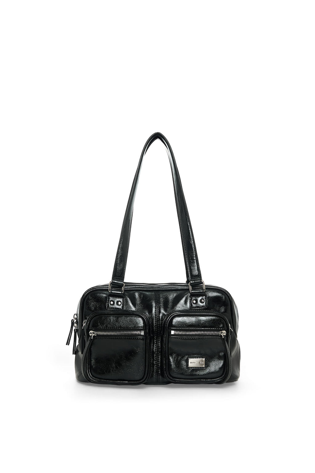 Matin Kim - Double Pocket Brick Shoulder Bag (Black) product image 1 | TRAB K-Fashion Australia