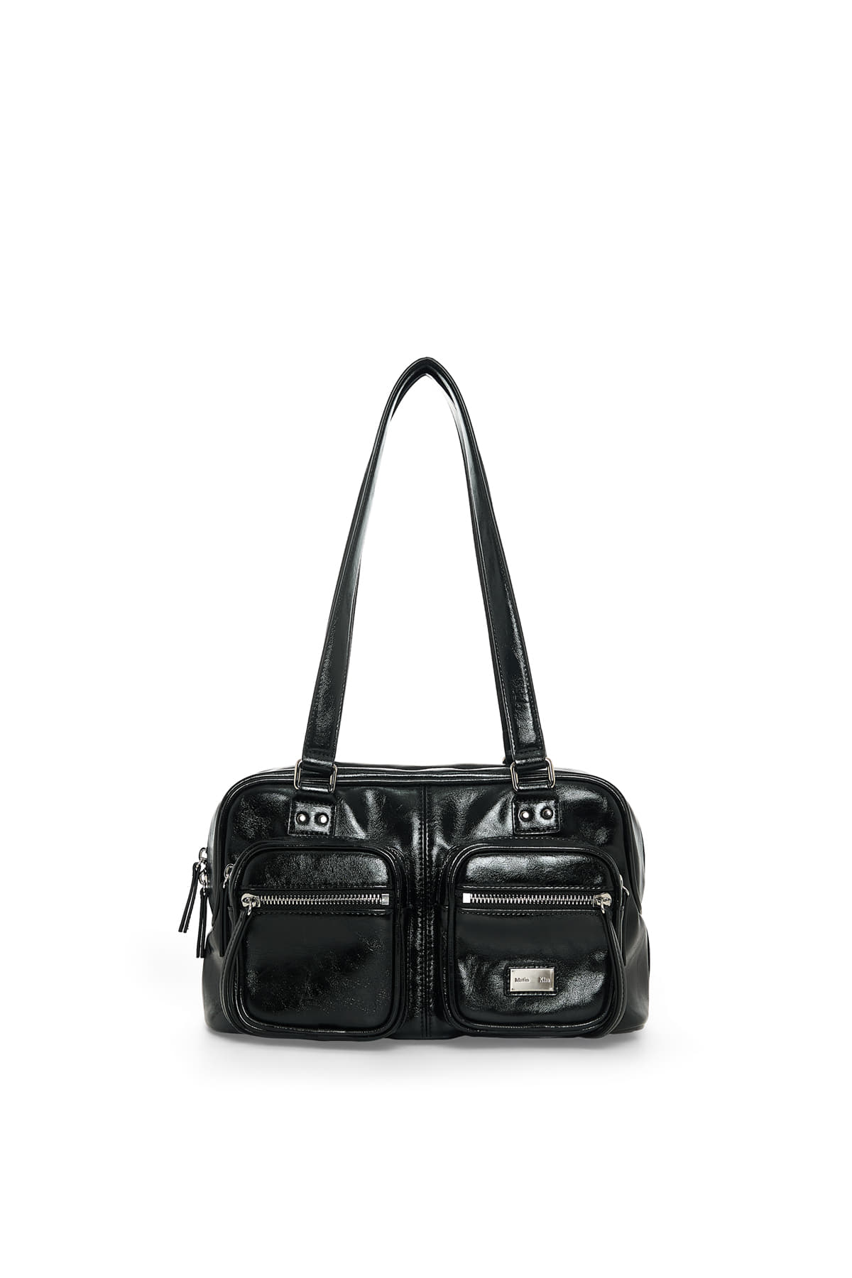 Matin Kim - Double Pocket Brick Shoulder Bag (Black) product image 1 | TRAB K-Fashion Australia