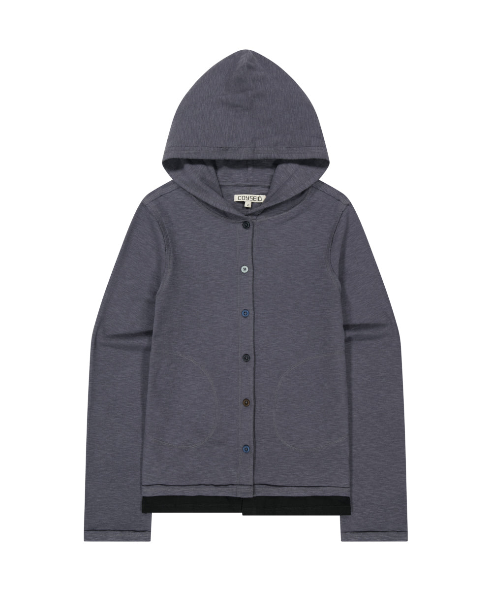 Coyseio - Twofold Button-Up Hoodie (Charcoal) product image 11 | TRAB K-Fashion Australia
