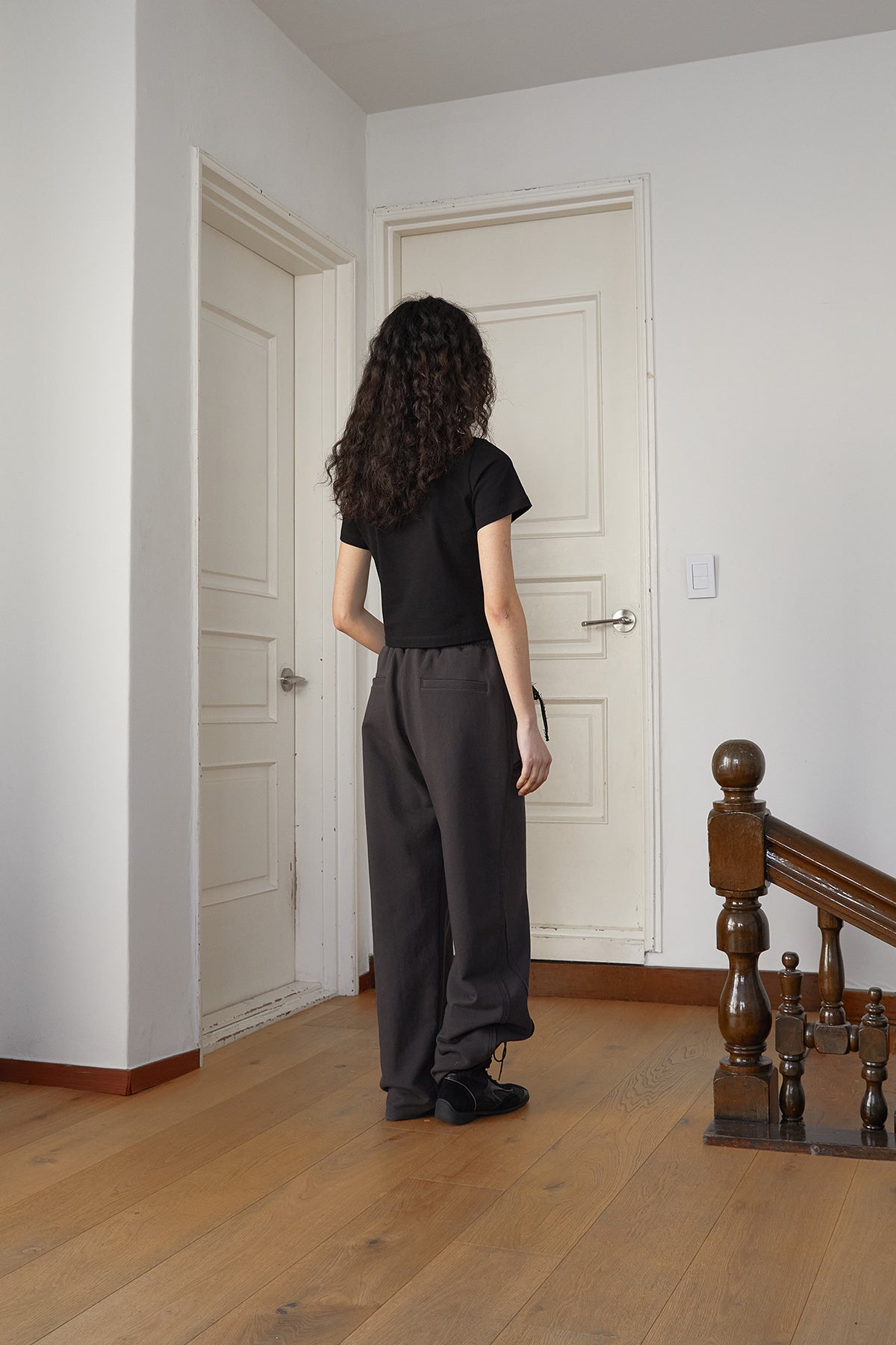 Matin Kim - Volume Pocket Sweatpants (Charcoal) product image 9 | TRAB K-Fashion Australia