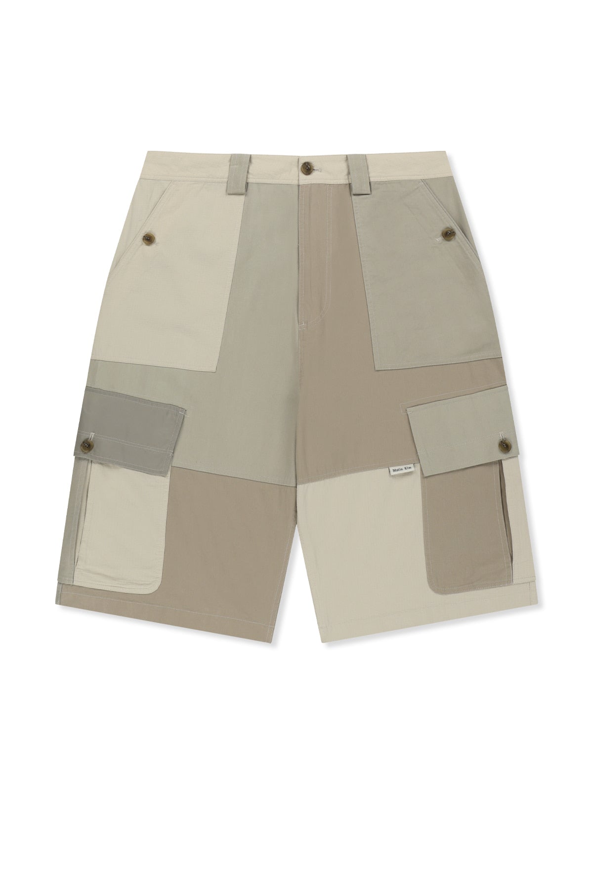 Matin Kim - Patchwork Cargo Bermuda Pants (Beige) product image 2 | TRAB K-Fashion Australia