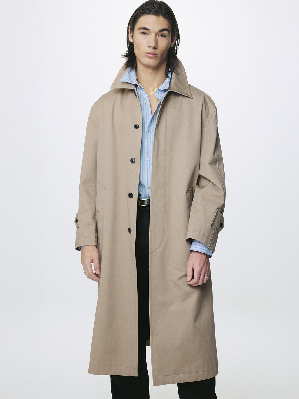 Tonywack - Cotton Drill Single-Breasted Overcoat (Beige) product image 8 | TRAB K-Fashion Australia