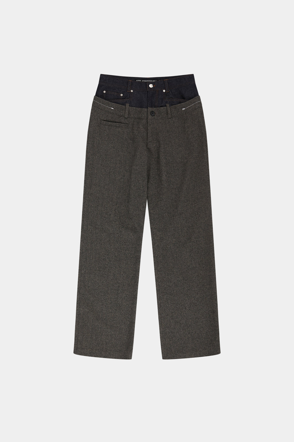 Andersson Bell - Double Waist Denim Wool Trousers (Grey/Indigo) product image 12 | TRAB K-Fashion Australia