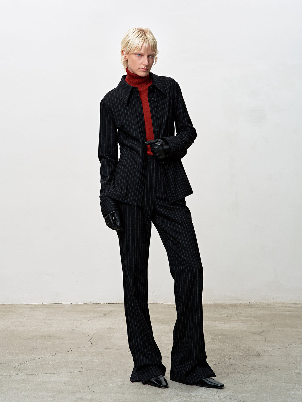 Tonywack - Striped Wool Regular-Fit Shirts (Black Stripe) product image 5 | TRAB K-Fashion Australia