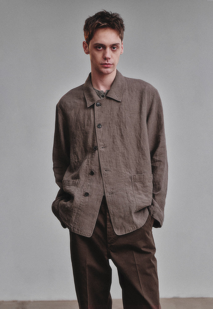 Art if acts - Linen French Work Jacket (Wood) product image 2 | TRAB K-Fashion Australia