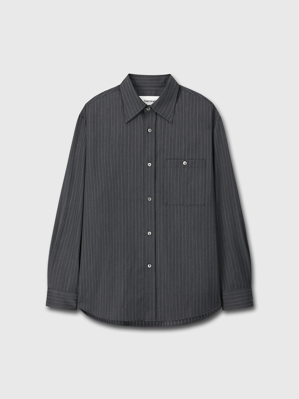 Tonywack - Wool Striped Relaxed Shirt (Grey Pinstripe) product image 10 | TRAB K-Fashion Australia