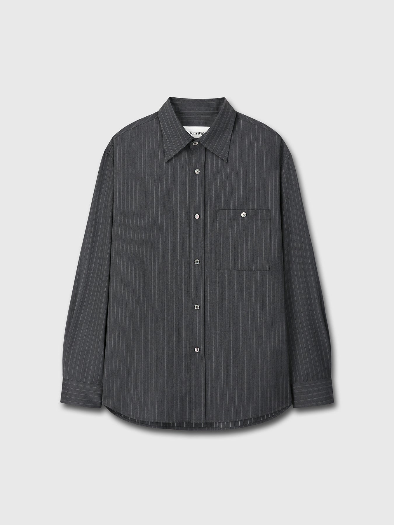 Tonywack - Wool Striped Relaxed Shirt (Grey Pinstripe) product image 10 | TRAB K-Fashion Australia