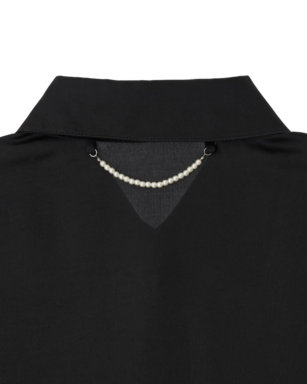 Kimhe Kim - Pearl Label Oversized Satin Shirt (Black) product image 5 | TRAB K-Fashion Australia