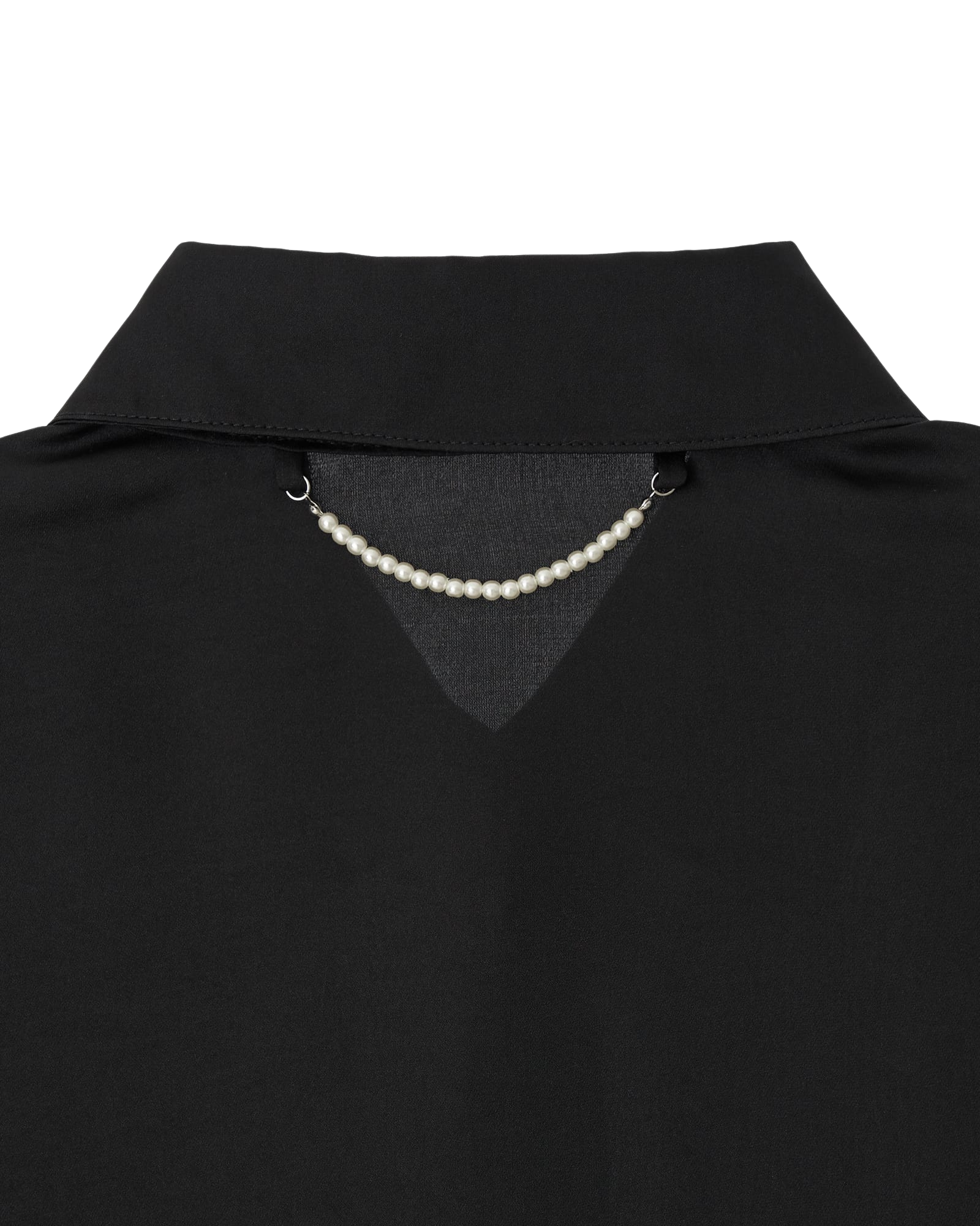 Kimhe Kim - Pearl Label Oversized Satin Shirt (Black) product image 5 | TRAB K-Fashion Australia