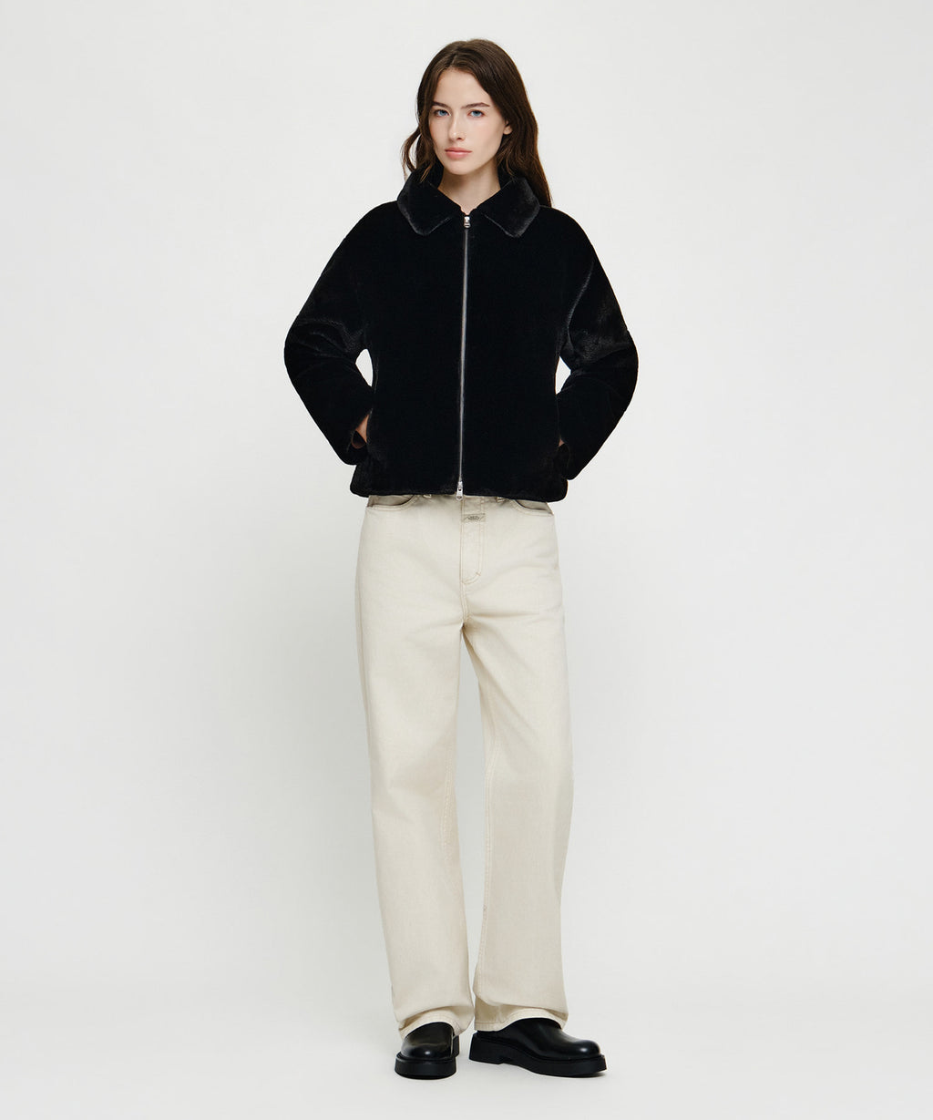 Marithe & Francois Girbaud - Collar Faux Fur Jacket (Black) product image 6 | TRAB K-Fashion Australia