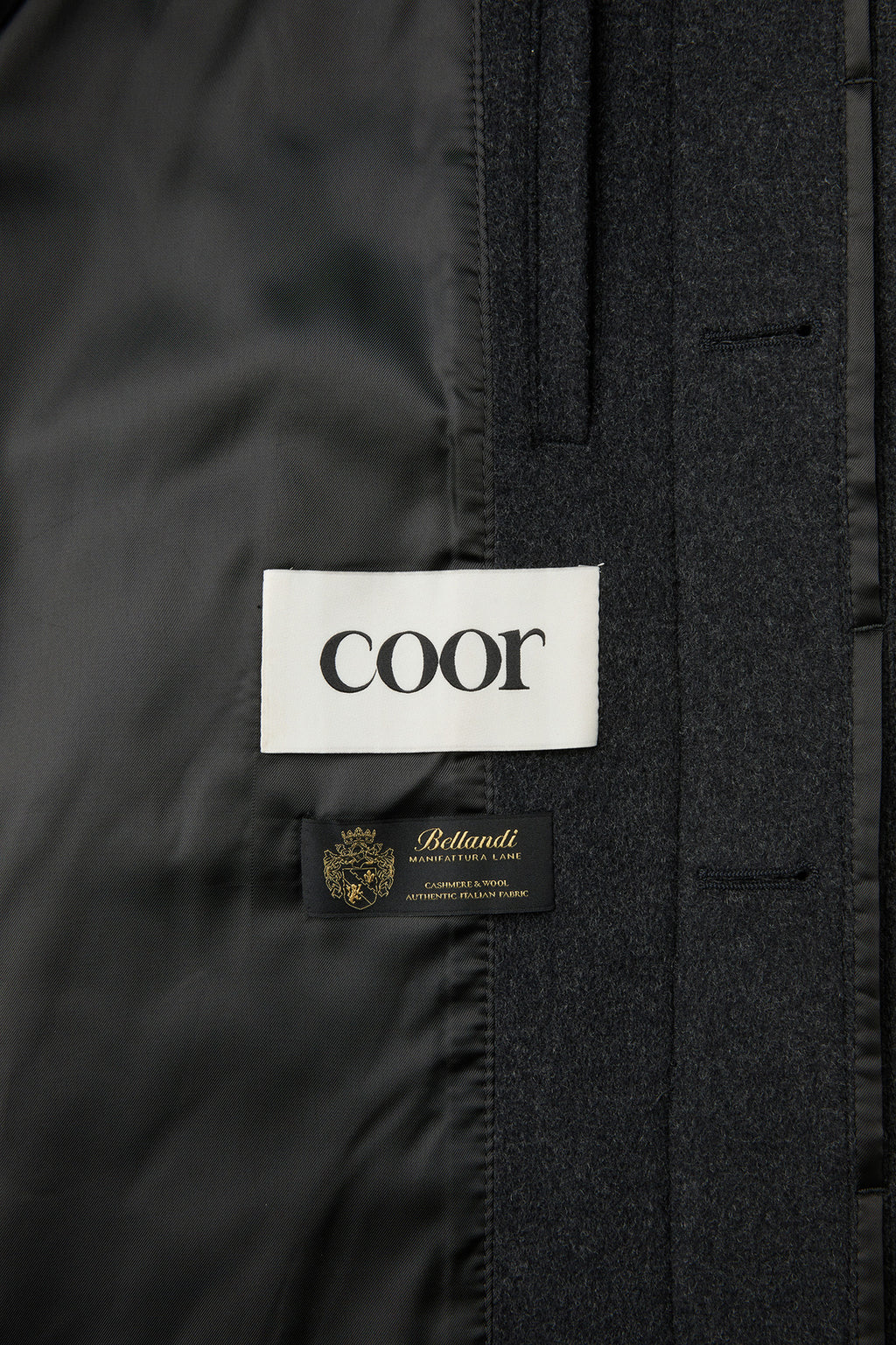 Coor - Belandi Cashmere-Blend Balmacaan Coat (Melange Charcoal) product image 9 | TRAB K-Fashion Australia