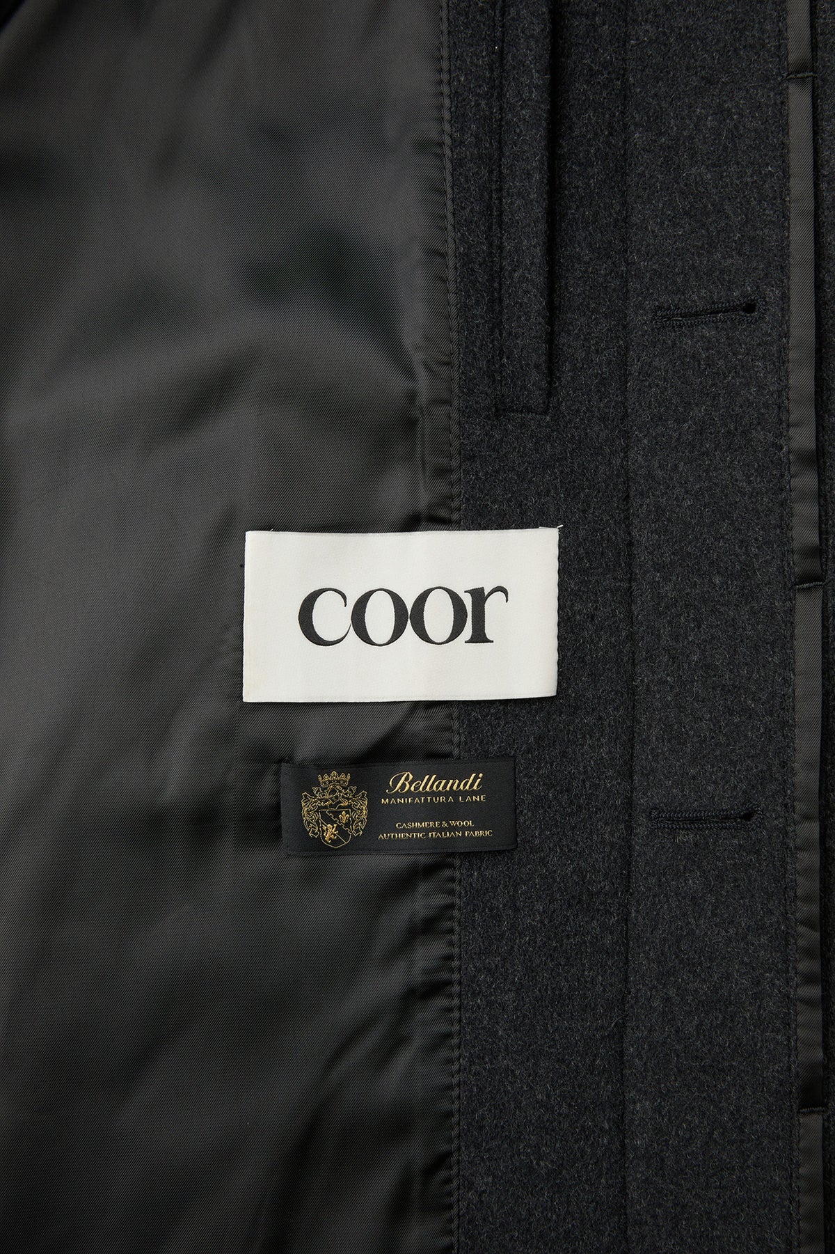 Coor - Belandi Cashmere-Blend Balmacaan Coat (Melange Charcoal) product image 9 | TRAB K-Fashion Australia