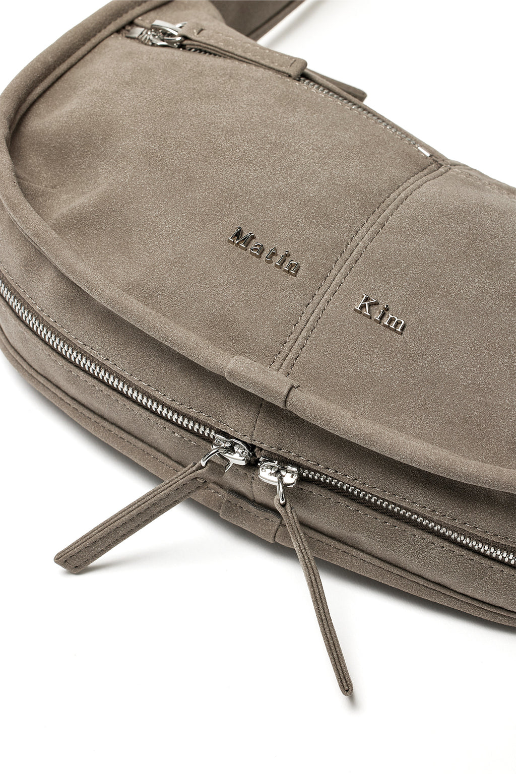 Matin Kim - Zip Around Suede Shoulder Bag (Grey) product image 3 | TRAB K-Fashion Australia
