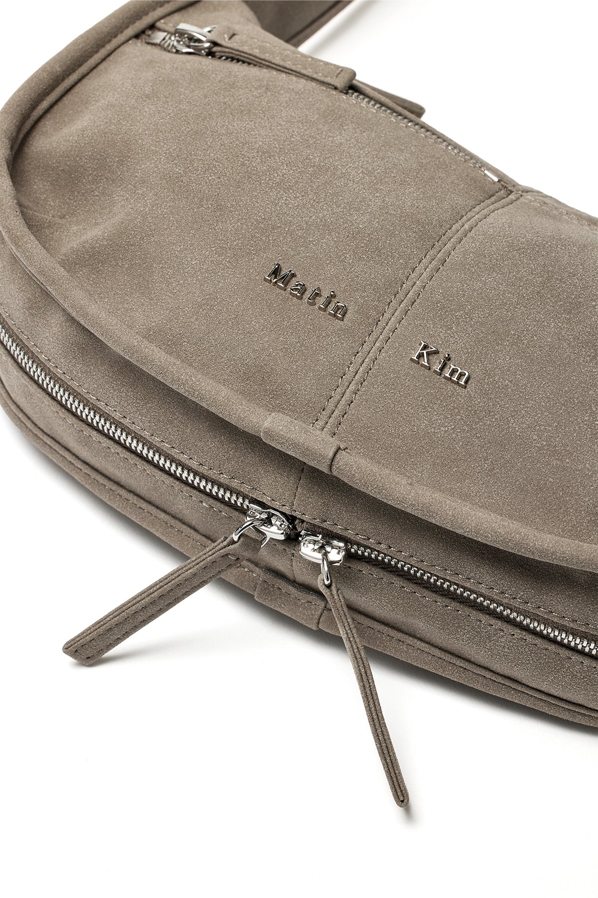 Matin Kim - Zip Around Suede Shoulder Bag (Grey) product image 3 | TRAB K-Fashion Australia