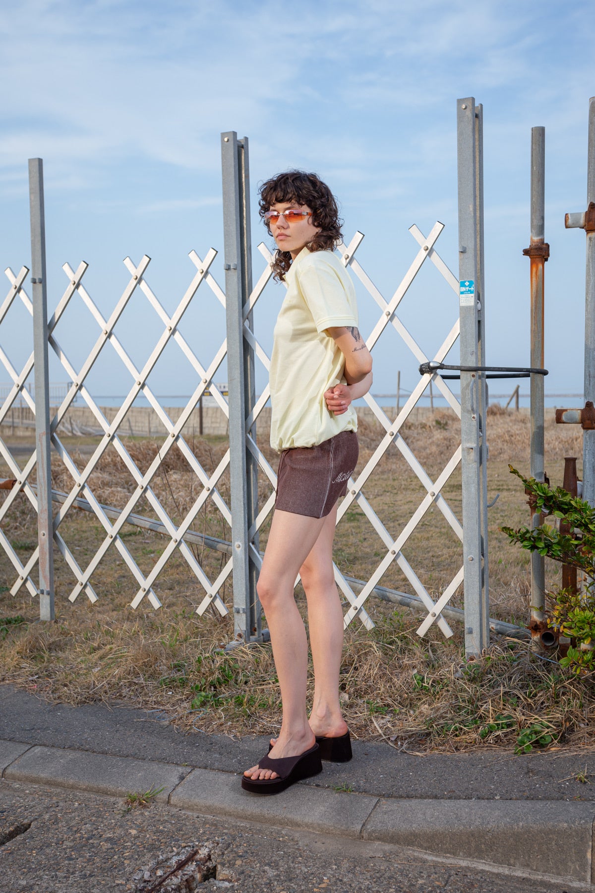 Matin Kim - Two Tone Banding Knit Mini Skirt (Brown) product image 7 | TRAB K-Fashion Australia