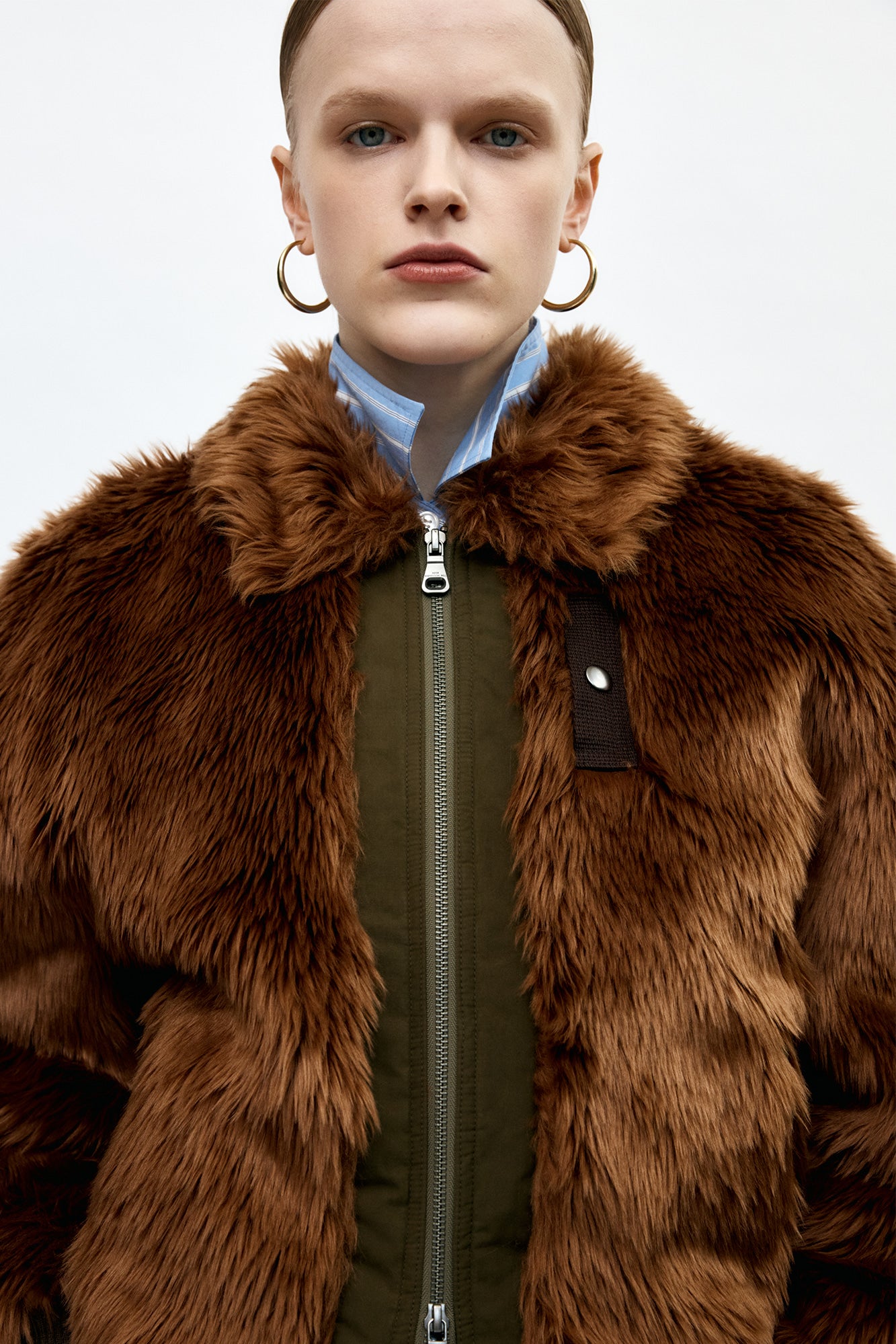 Andersson Bell - Unisex Flight Fur Bomber Jacket (Brown) product image 10 | TRAB K-Fashion Australia