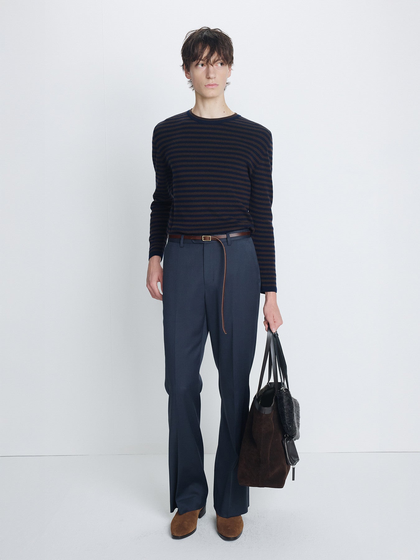 Tonywack - Merino Wool Essential Stripe Knit (Brown/Dark Navy) product image 3 | TRAB K-Fashion Australia