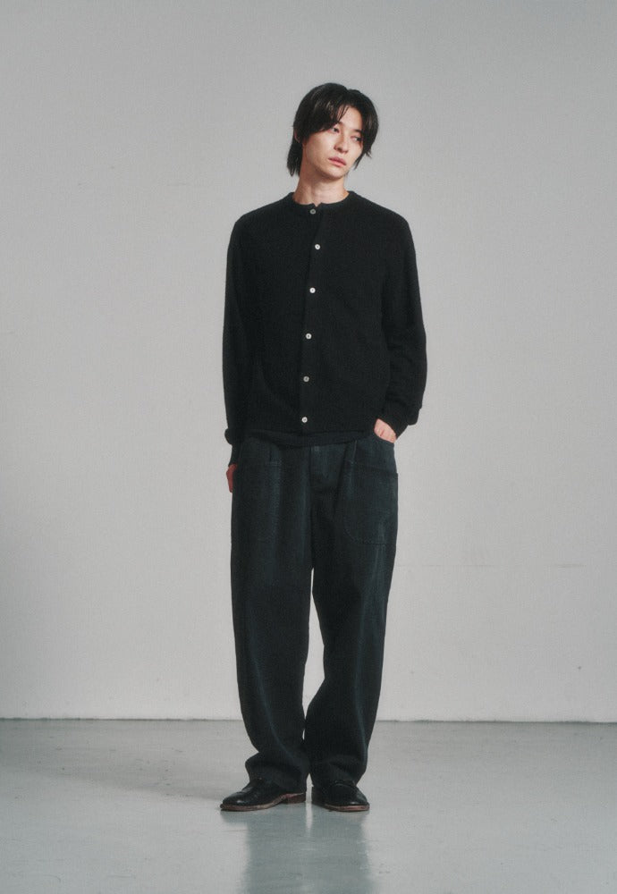Art if acts - Wholegarment Round Neck Cardigan (Black) product image 1 | TRAB K-Fashion Australia
