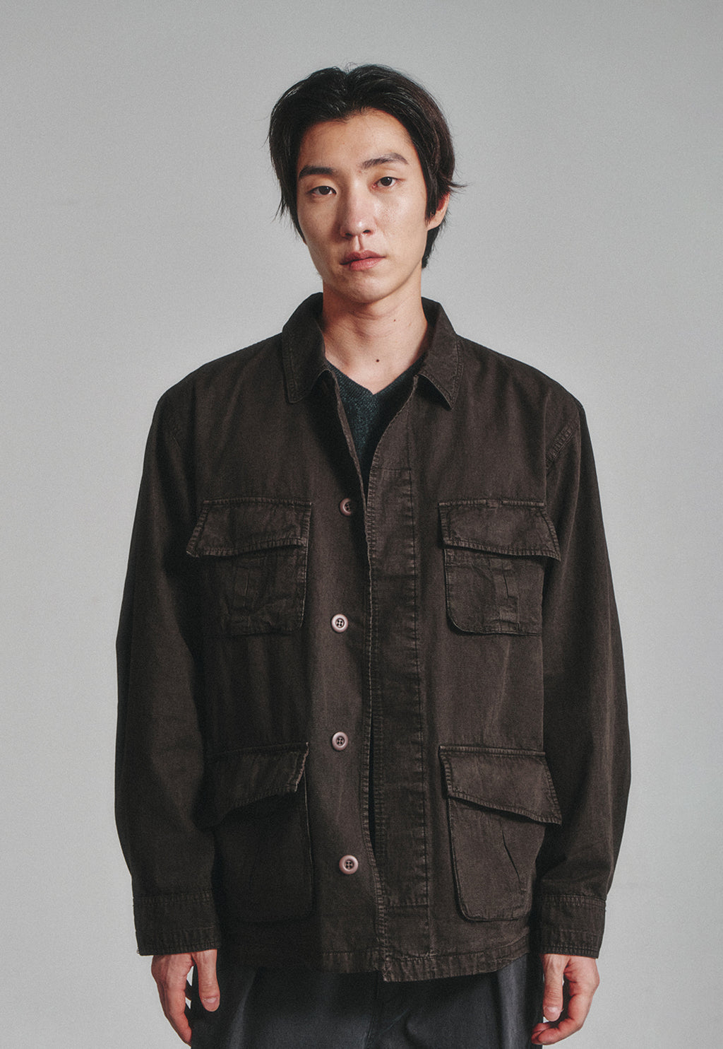 Art if acts - Garment Dyed Jungle Fatigue Jacket (Mud Brown) product image 5 | TRAB K-Fashion Australia