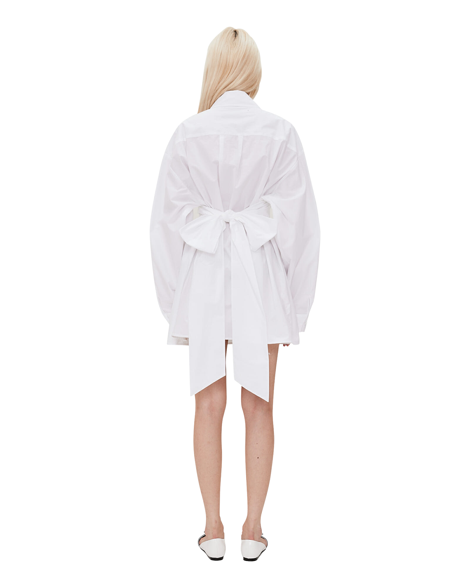 Kimhe Kim - Double Layered Cotton Shirt Dress (White) product image 4 | TRAB K-Fashion Australia
