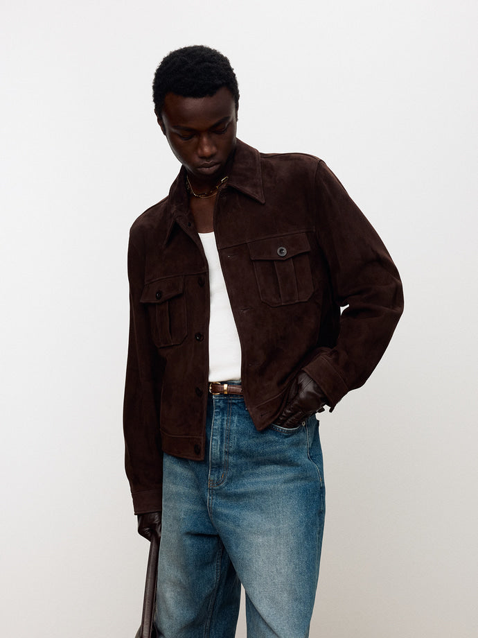 Tonywack - Suede Trucker Jacket (Dark Brown) product image 5 | TRAB K-Fashion Australia