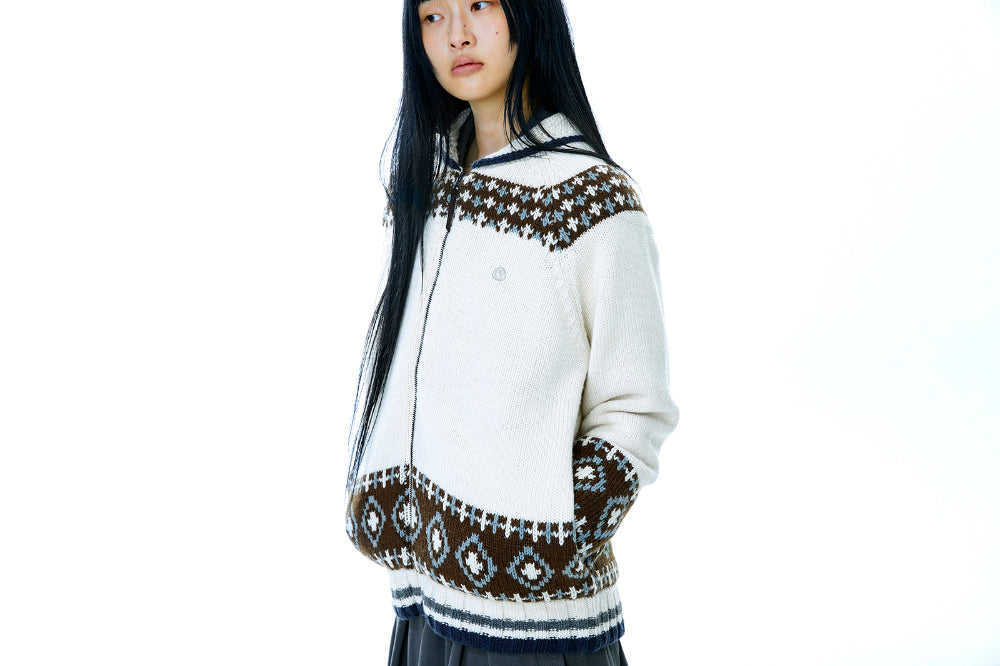 Coyseio - Mossy Cowichan Knit Jacket (Ivory) product image 5 | TRAB K-Fashion Australia
