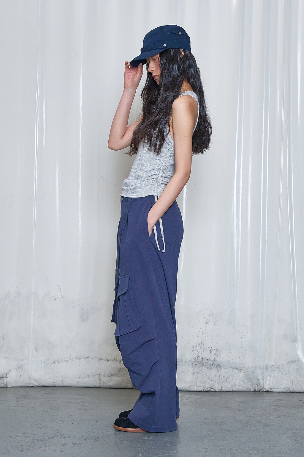 Deinet - Logo Shirring Sleeveless (Grey) product image 5 | TRAB K-Fashion Australia