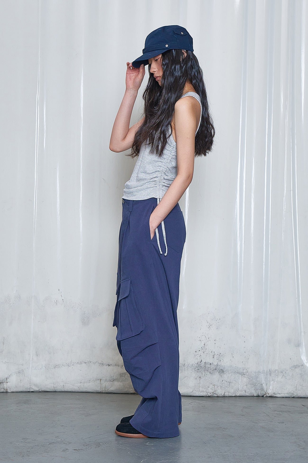 Deinet - Logo Shirring Sleeveless (Grey) product image 5 | TRAB K-Fashion Australia
