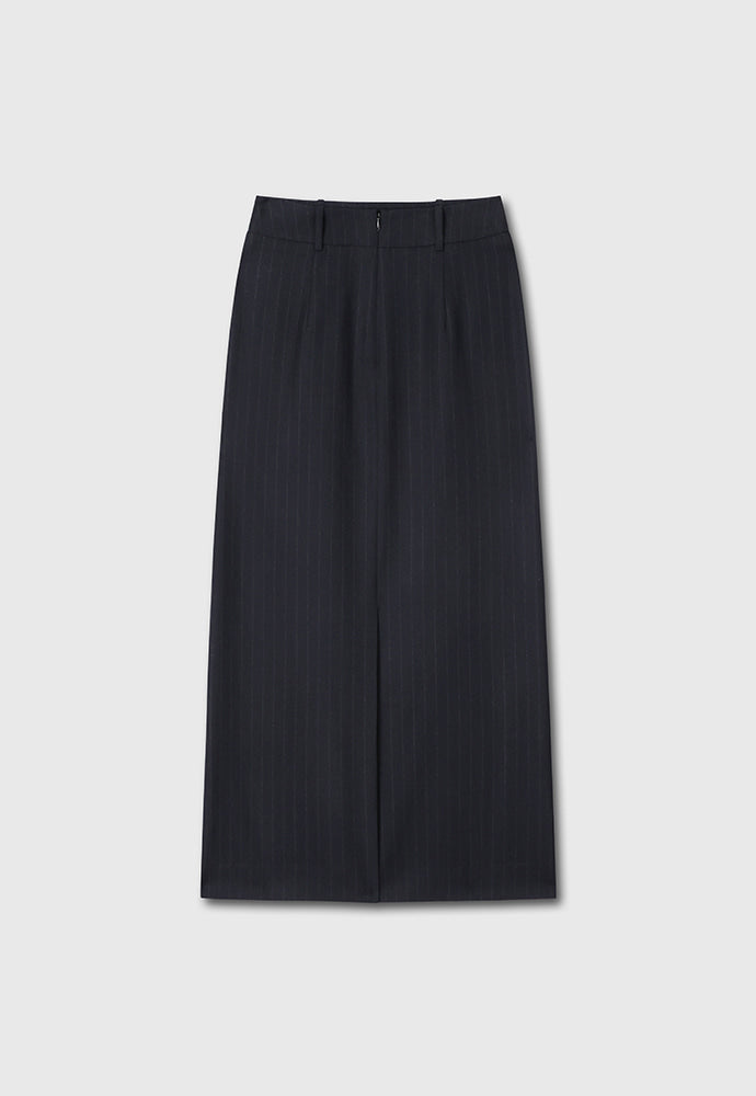 Tonywack - Virgin Wool Long Pencil Skirt (Navy Pinstripe) product image 7 | TRAB K-Fashion Australia