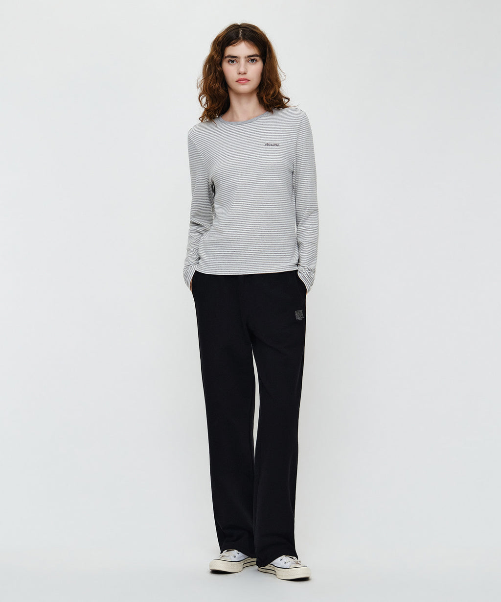 Marithe & Francois Girbaud - Stripe Long Sleeve Tee (Light Heather Gray) product image 4 | TRAB K-Fashion Australia
