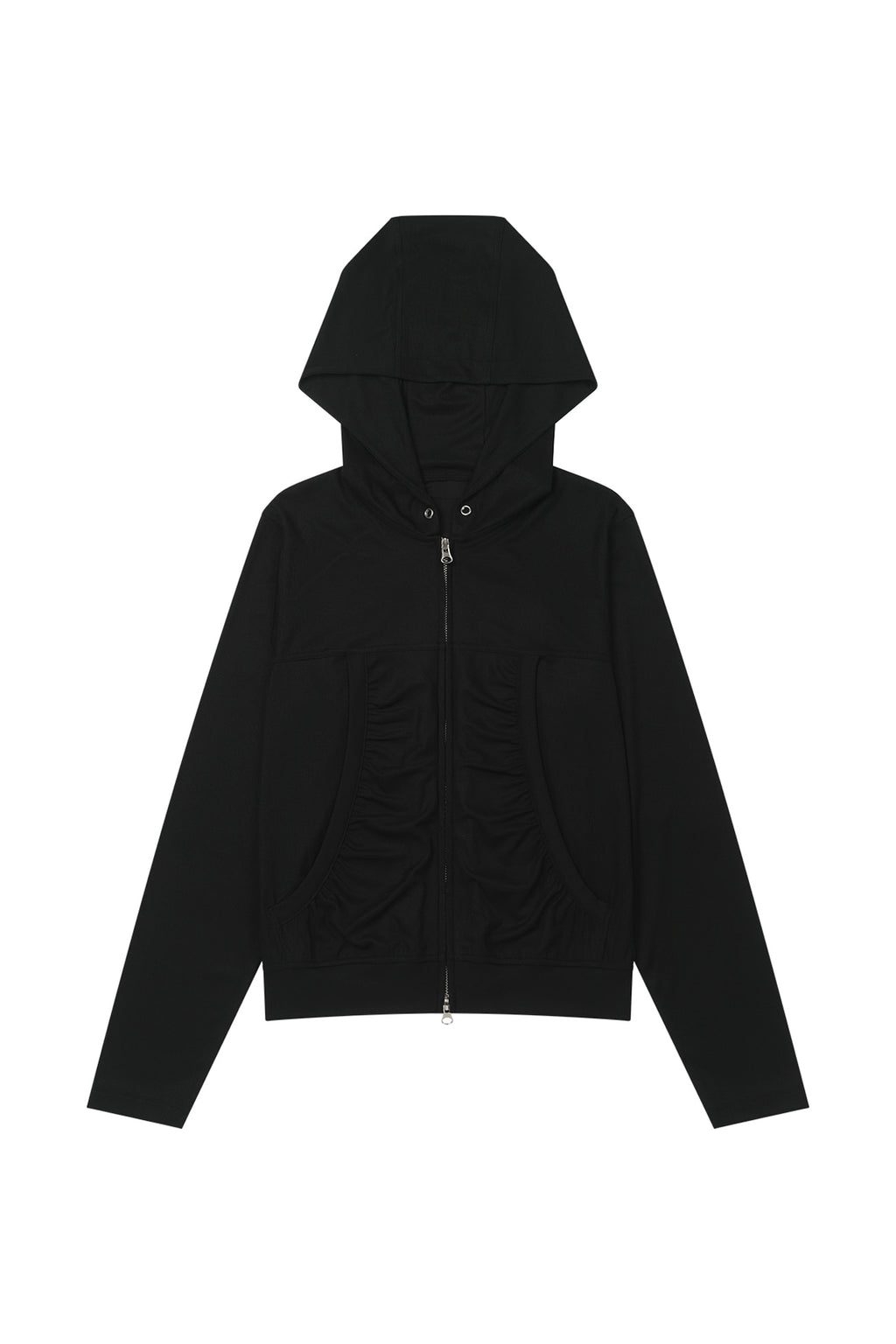 Deinet - Shirring Hood Zip Up (Black) product image 7 | TRAB K-Fashion Australia