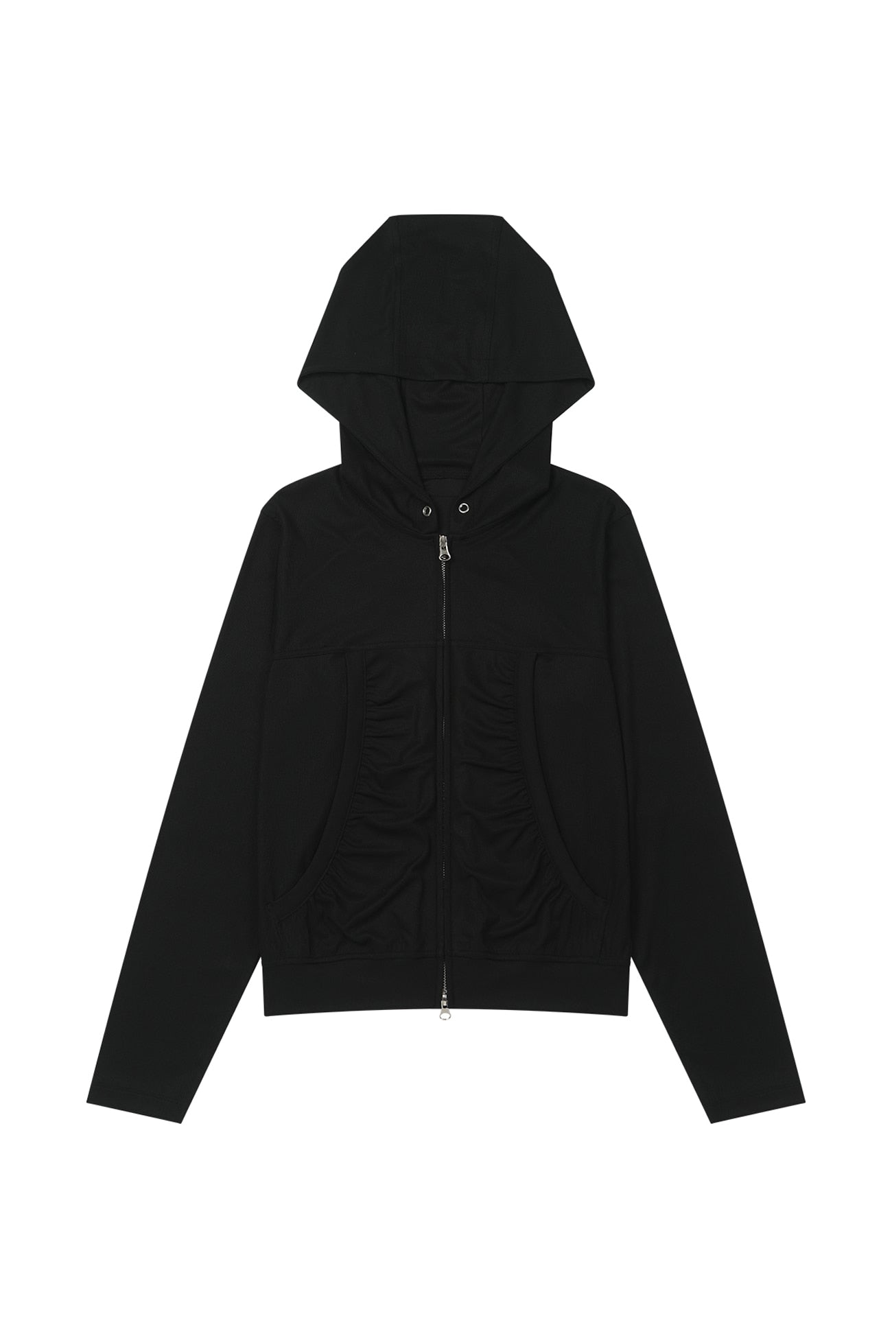 Deinet - Shirring Hood Zip Up (Black) product image 7 | TRAB K-Fashion Australia