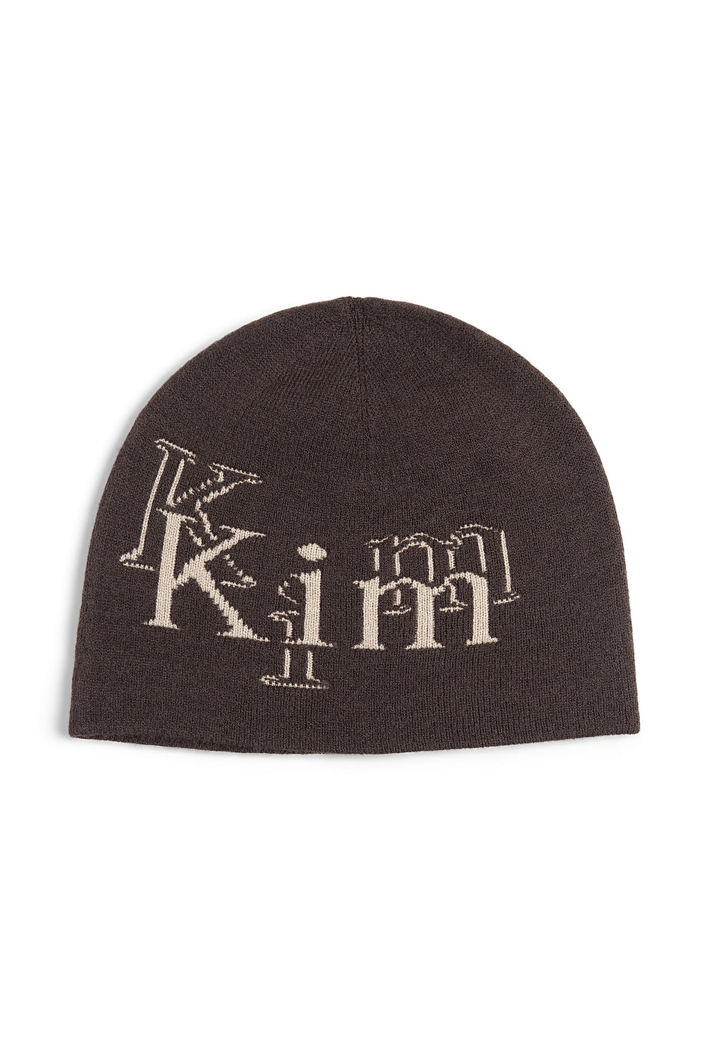 Matin Kim - Stroke Logo Jacquard Beanie (Brown) product image 2 | TRAB K-Fashion Australia