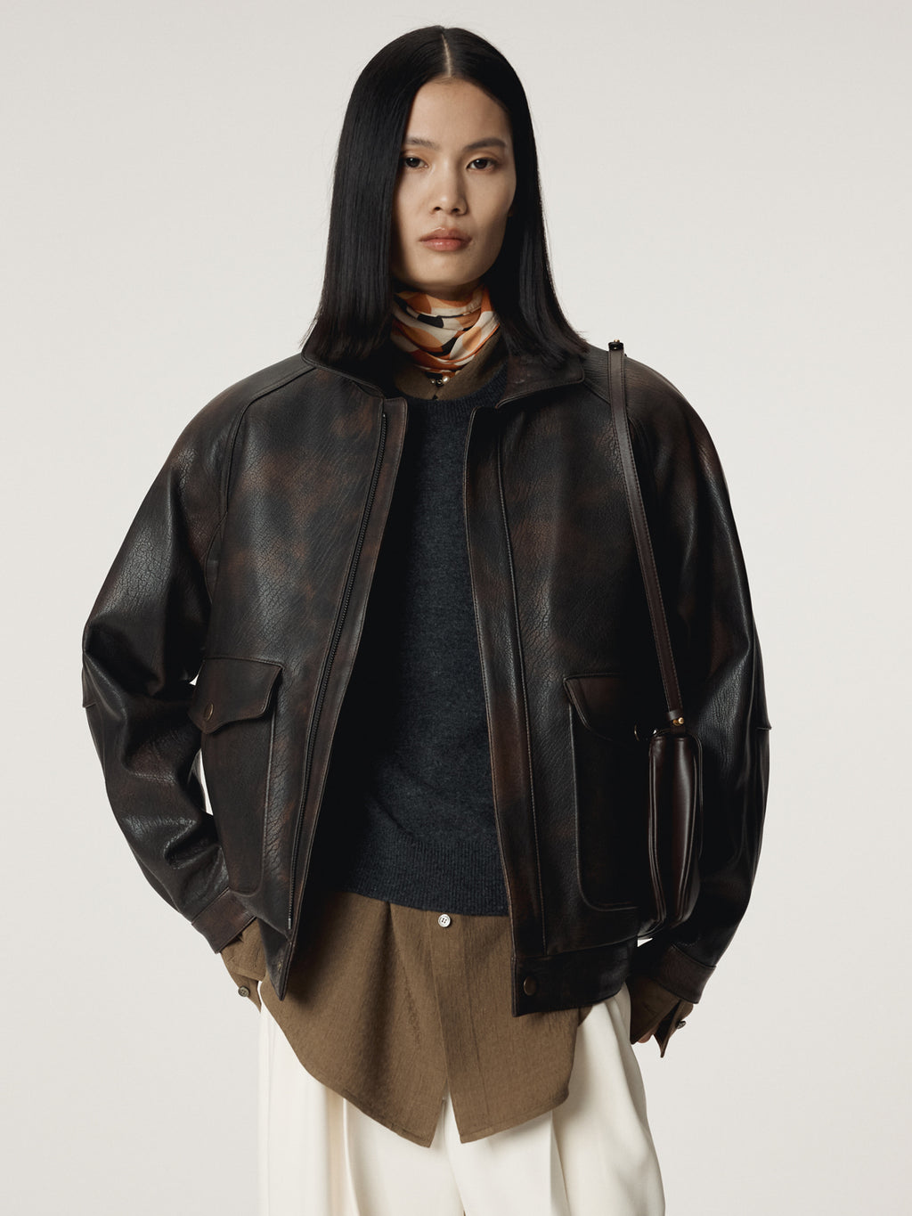 Recto - Oversized Shearing Leather Jumper (Vintage Brown) product image 9 | TRAB K-Fashion Australia