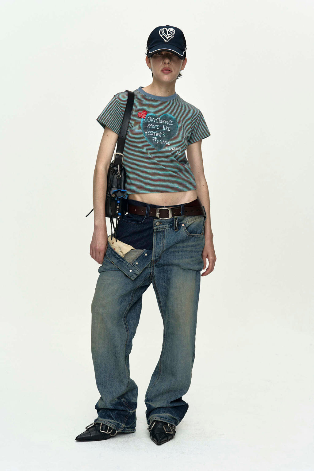 Andersson Bell - (essential) Heart Message Stripe T-Shirt (Essential) product image 10 | TRAB K-Fashion Australia