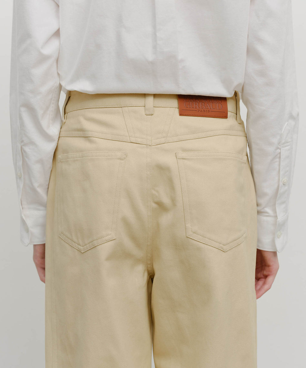 Marithe & Francois Girbaud - Cotton Curved Line Pants (Beige) product image 2 | TRAB K-Fashion Australia
