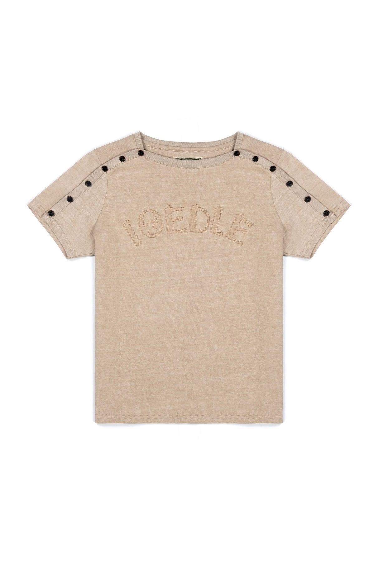 Ioedle - Closure Logo Boat Neck T-Shirt Yellow (Brown) product image 2 | TRAB K-Fashion Australia