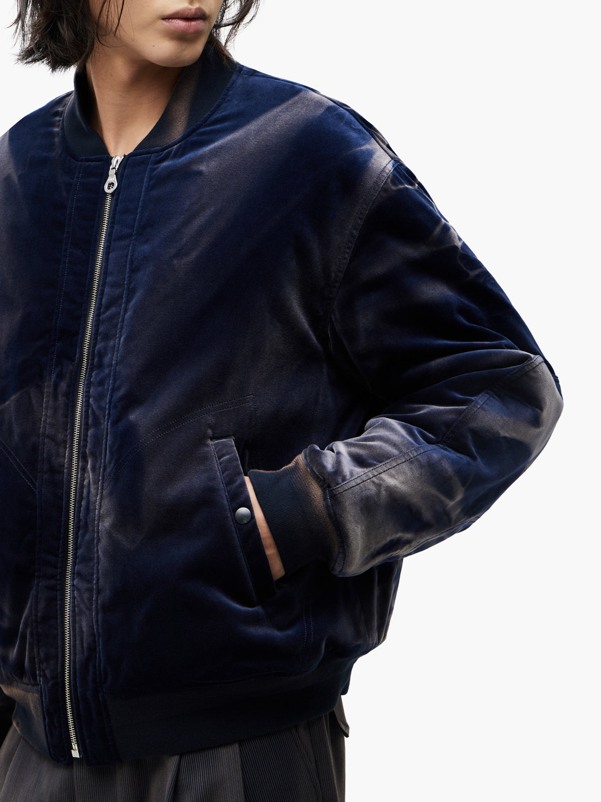 Jiyong Kim - Sun-Bleached Bomber Jacket (Navy) product image 6 | TRAB K-Fashion Australia