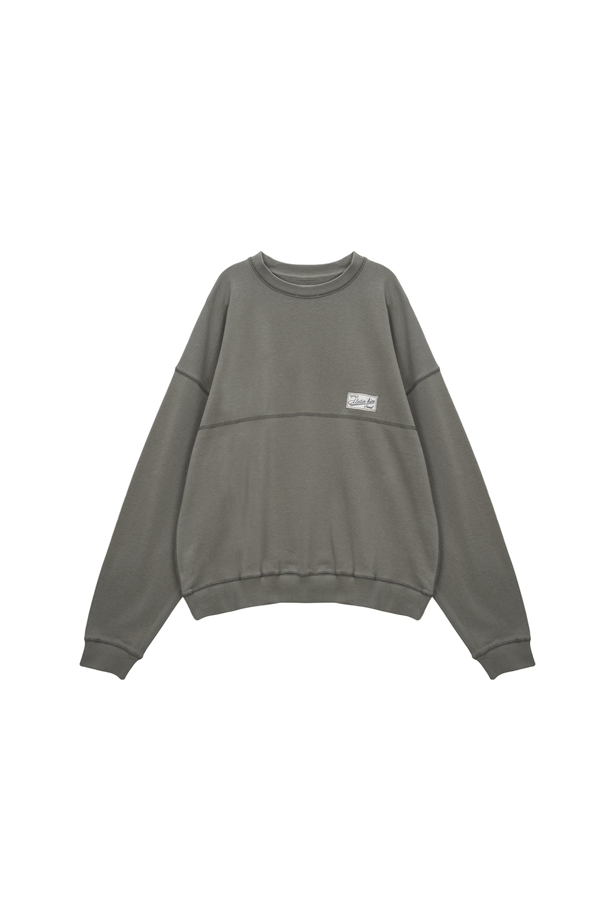 Matin Kim - Stitch Label Sweatshirt (Charcoal) product image 6 | TRAB K-Fashion Australia