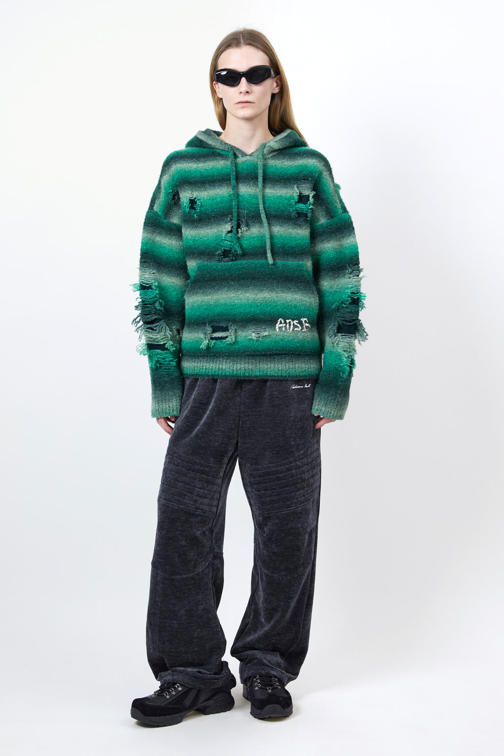 Andersson Bell - Unisex Gradient Distressed Hoodie (Green) product image 10 | TRAB K-Fashion Australia