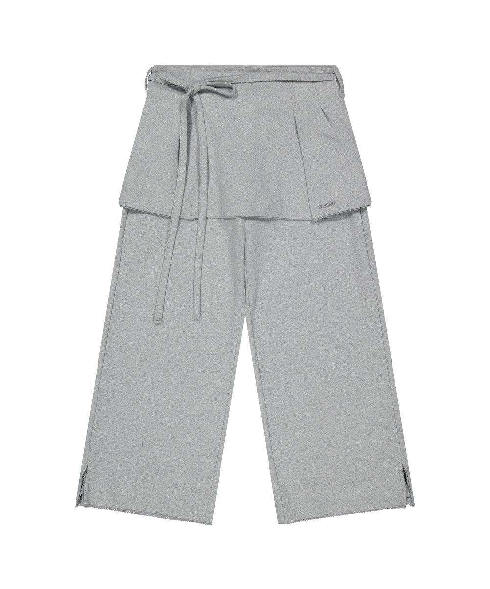 Coyseio - Soft Cropped Skirt Pants (Melange Grey) product image 10 | TRAB K-Fashion Australia