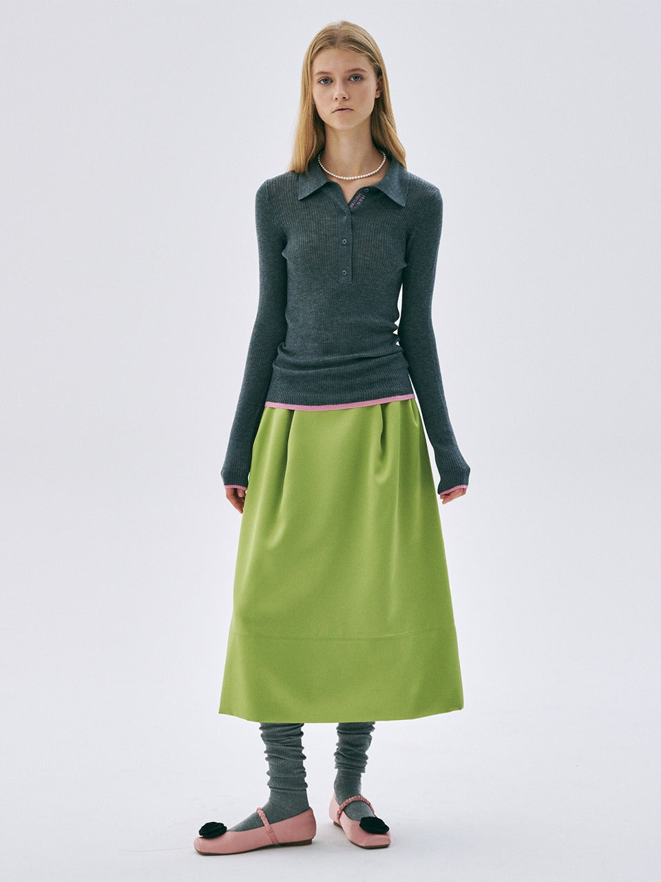 Mardi Mercredi - Maxi Flare Pegged Skirt (Applegreen) product image 1 | TRAB K-Fashion Australia