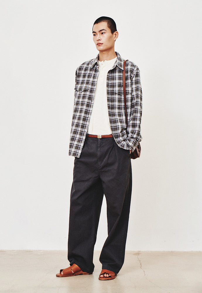 Art if acts - Washed Check Western Shirt (Khaki/Grey) product image 5 | TRAB K-Fashion Australia