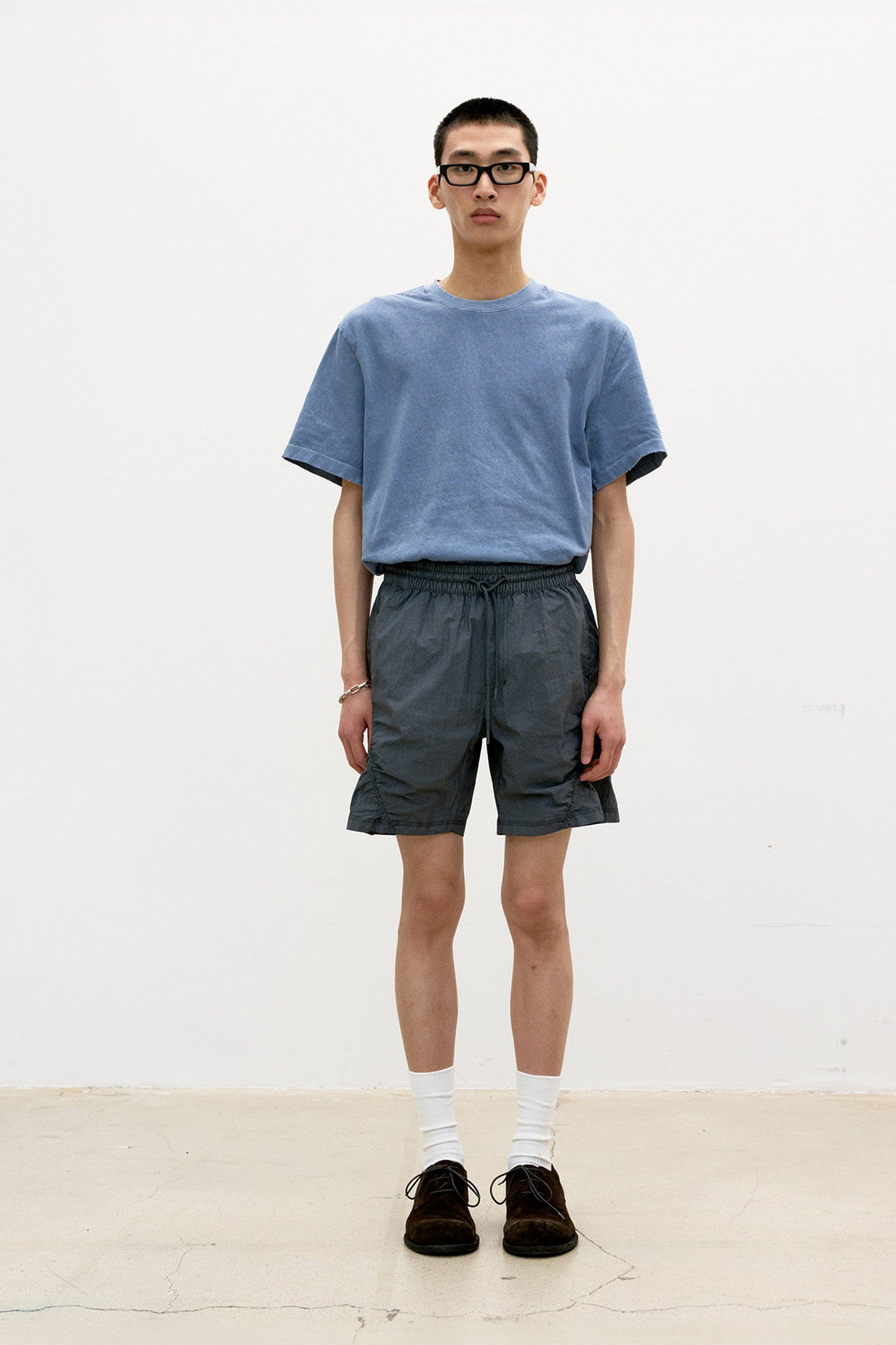 Coor - Damaged Color Dyed Crop T-Shirt (Washed Blue) product image 2 | TRAB K-Fashion Australia