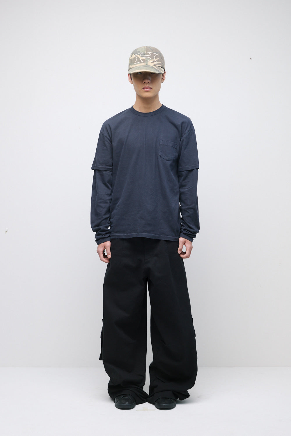 Hatchingroom - Split Tee Over Dyed Blue (Charcoal) product image 6 | TRAB K-Fashion Australia