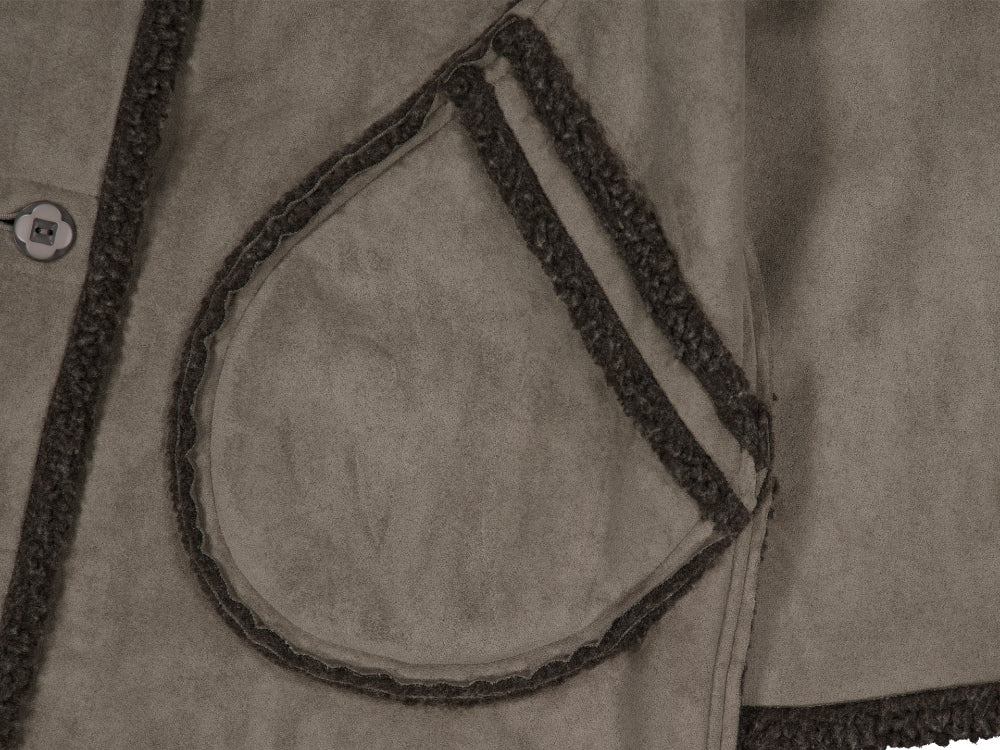 Coyseio - Round Collar Suede Jacket (Brown) product image 23 | TRAB K-Fashion Australia